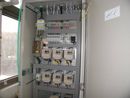 Part of switchgear controlling the line for processing glass beads